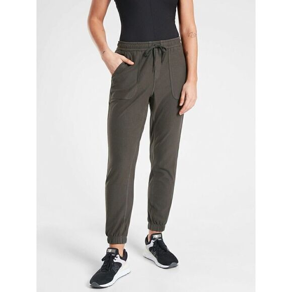 Athleta Farallon‎ Jogger Women's 26 Cypress Green Stretch Drawstring Waist NWT - Picture 1 of 16